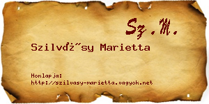 Szilvásy Marietta névjegykártya